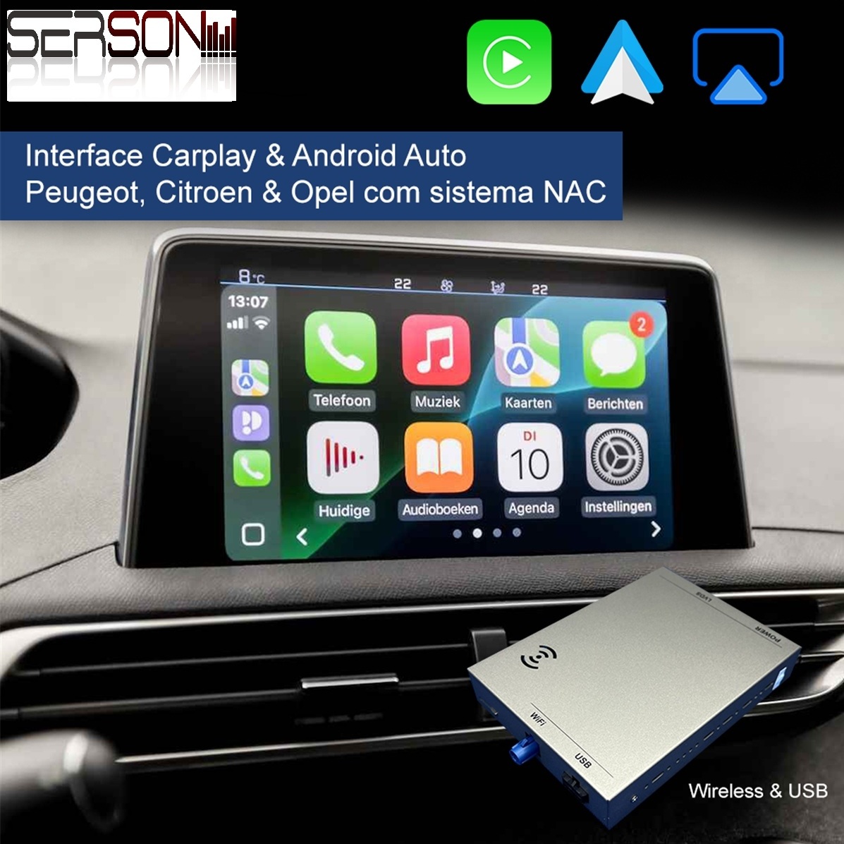 ica-psa02-interface-carplay-android-auto-psa-nac SENICAPSA02 - Image 1
